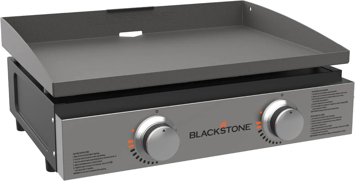 1813 Original 22 Tabletop Griddle with Hood and Stainless Steel Front Plate. Powder Coated Steel. Black