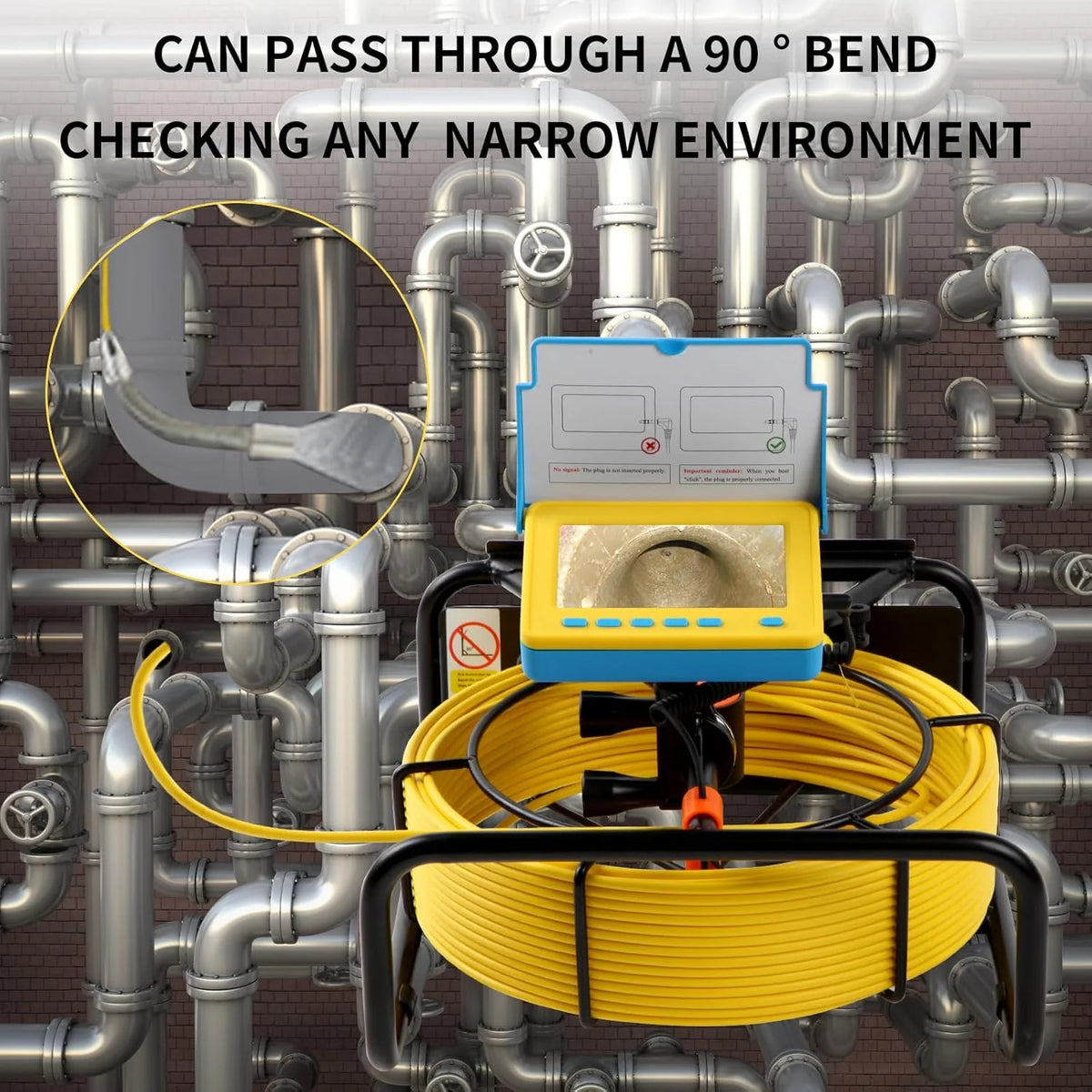 Sewer Camera. 4.3 Pipe Drain Inspection Camera with DVR Function & Snake Cable. Waterproof IP68 Borescope w/LED Lights (131.2ft/40M)