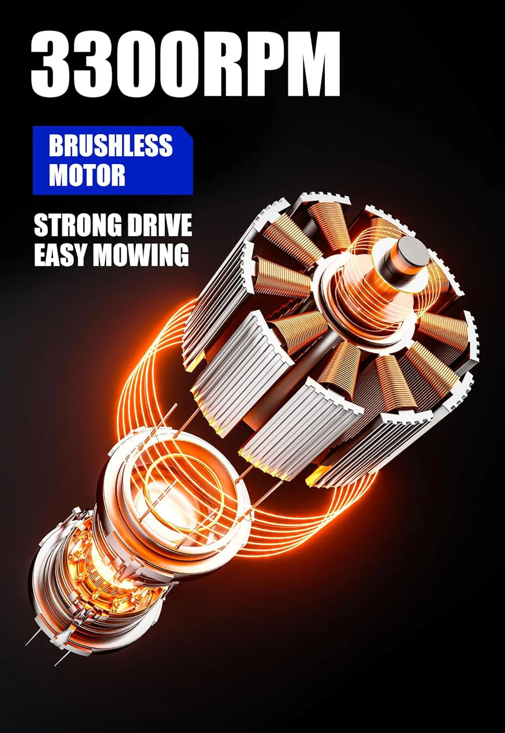 Lawn Mower 40V Brushless 18 Cordless. 5 Cutting Height Adjustments Electric Lawn Mower. Quickly Folding Within 5's. 4.0AH Battery and Super Charger Included.