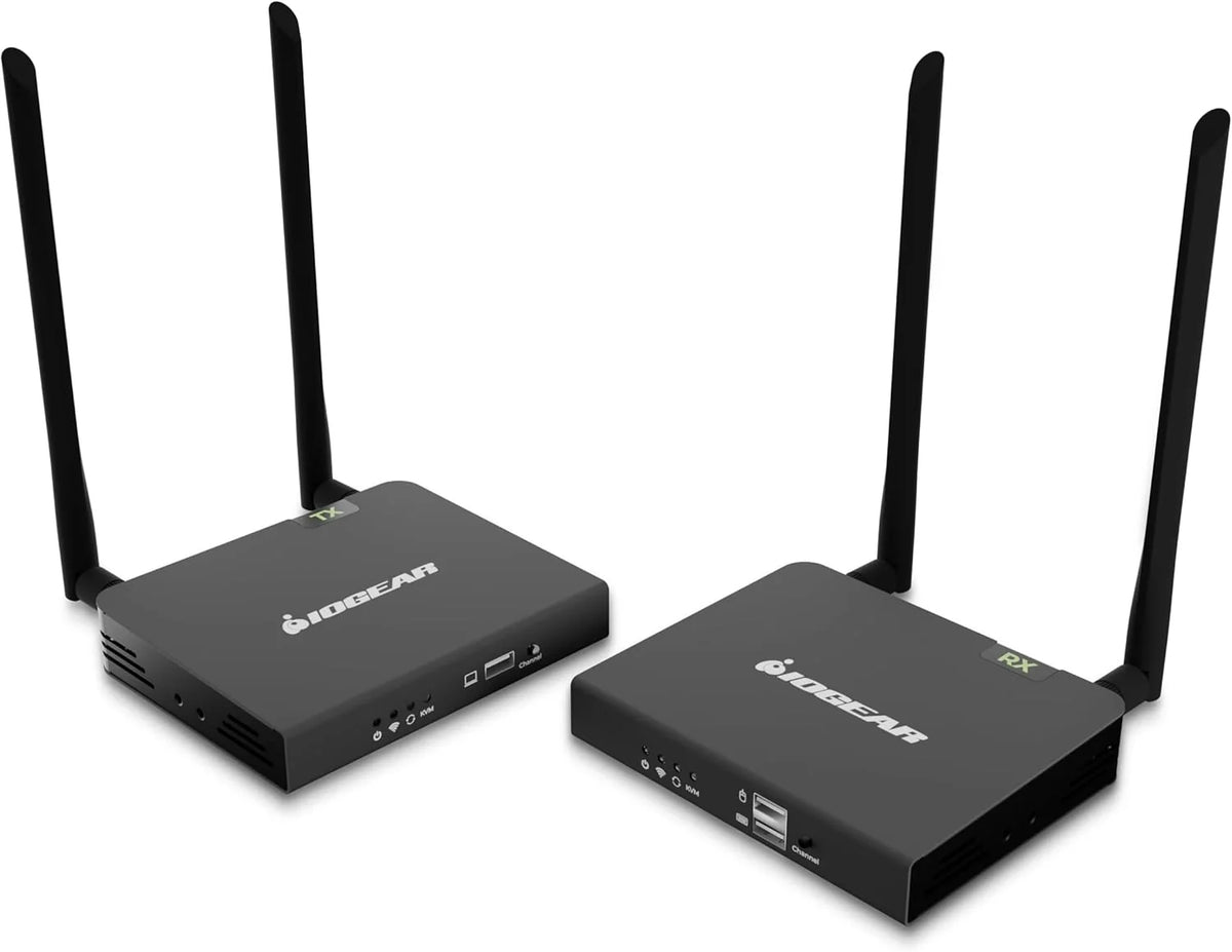 Wireless 4K HDMI Video Extender Transmitter and Receiver Kit (with keyboard and mouse control) - Wireless channel pairing - 4K 60Hz. maximum transmission distance up to 165 feet. equipped with HDMI local output interface