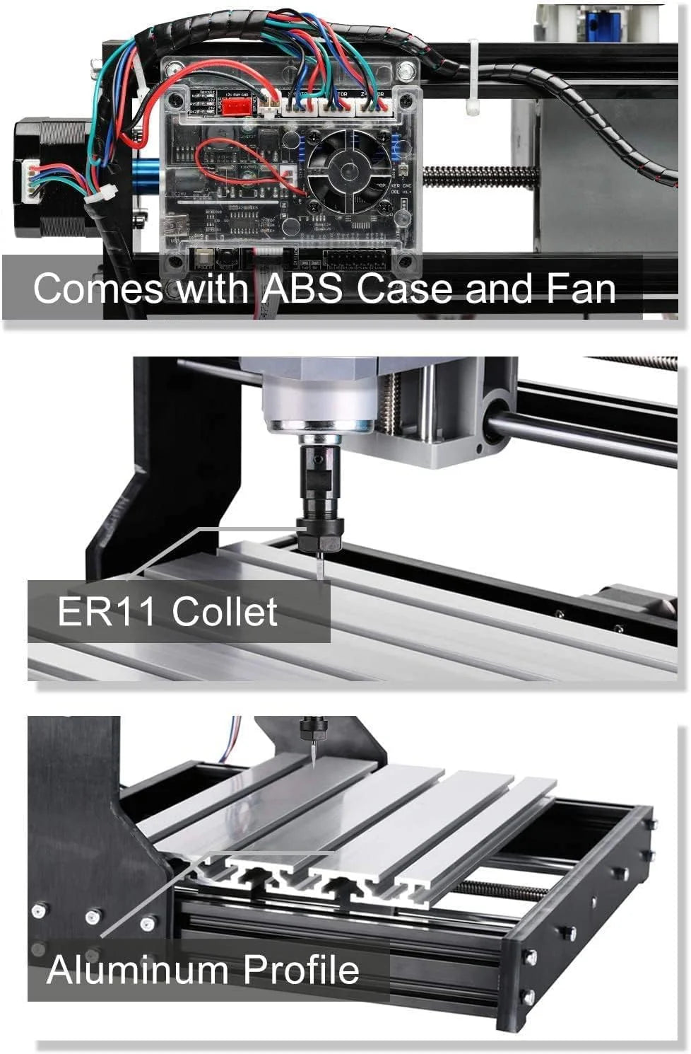 Router Kit GRBL Control 3 Axis Plastic Acrylic PCB PVC Wood Carving Milling Engraving Machine with Offline Controller. XYZ Working Area 300 x 180 x 45mm