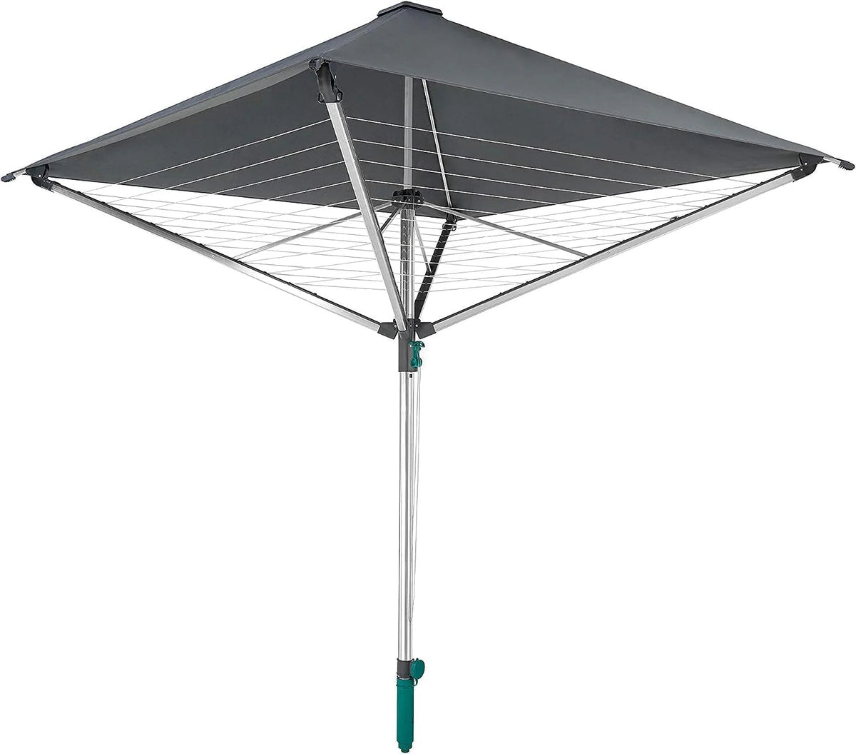 Rotary dryer Linno Protection 400 model. aluminum - rust-proof treatment. gray. 40-meter long. with an umbrella-shaped device. rotary dryer with a covered clothes rack. rotary clothes hanger