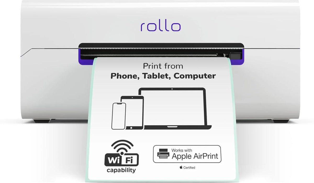 Wireless Shipping Label Printer - A Wi-Fi-enabled thermal label printer (size 4x6 inches). suitable for package shipping - Can be printed via AirPrint on iPhone. iPad. and Mac - Supports Windows. Chromebook. Android. and Linux systems