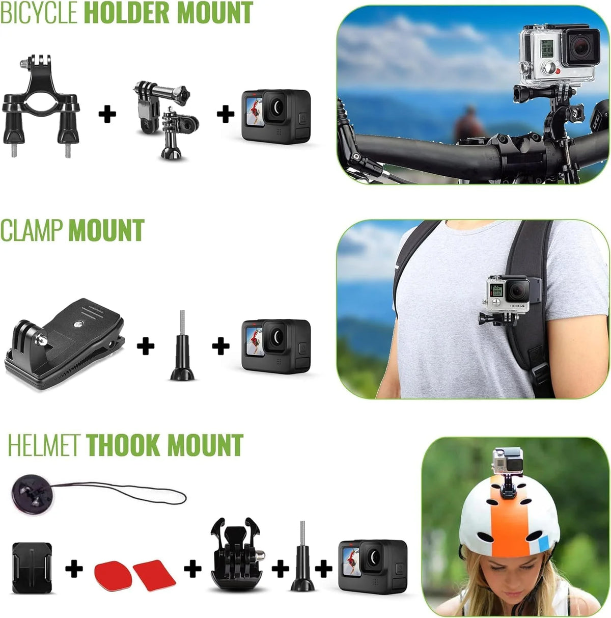 Equipped with a 50-piece accessory kit. 2 spare batteries and a 64GB memory card - a waterproof action camera - 5.3K HDR. 27 million pixels of photos. 1/1.9-inch sensor. live streaming function. webcam. and shake-proof function