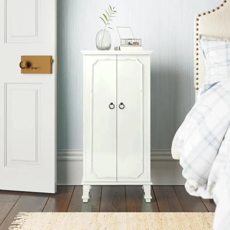 Hives and Honey Cabby Standing Jewelry Armoire – Fully Locking Wood Jewelry Storage with Mirror. 7 Drawers. Necklace Hooks. and Anti-Tarnish Lining — Turquoise