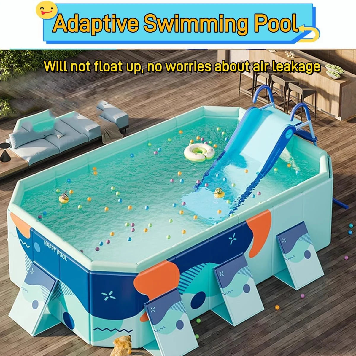 Pool Slide Inflatable Swimming Water Slide. Summer Swimming Pool Supplies Universal Trampoline Ladder Backyard Slide Home Playground Equipment