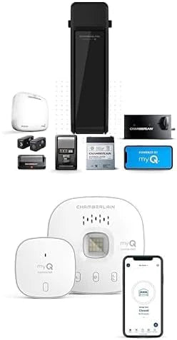 Silent and quiet wall-mounted garage door opener with battery backup and LED lighting. weighing 36 pounds. in black color.