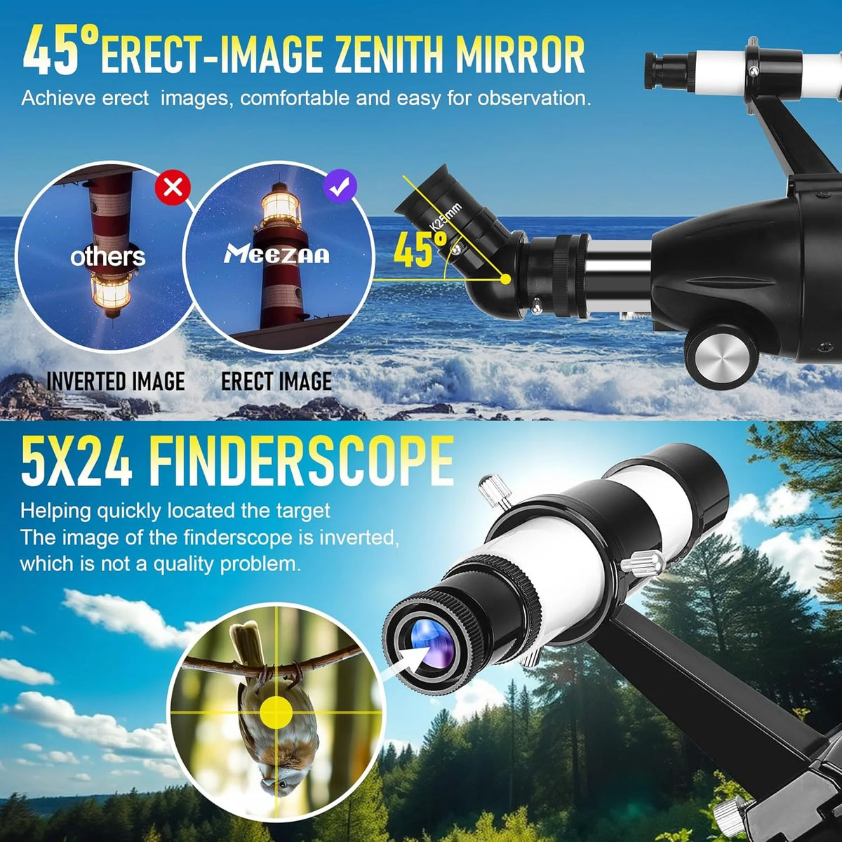 Telescope. Telescope for Adults High Powered Professional. 90mm Aperture 800mm Refractor Telescopes for Astronomy Beginners Fully Multi-Coated with AZ Mount Tripod & Phone Adapter & Carry Bag