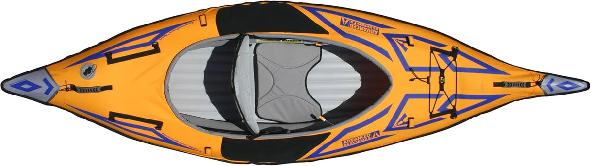 Advanced frame sport inflatable kayak - Lightweight day hiking kayak. equipped with a backpack and an inflation pump - 10 feet 5 inches - 26 pounds - Orange