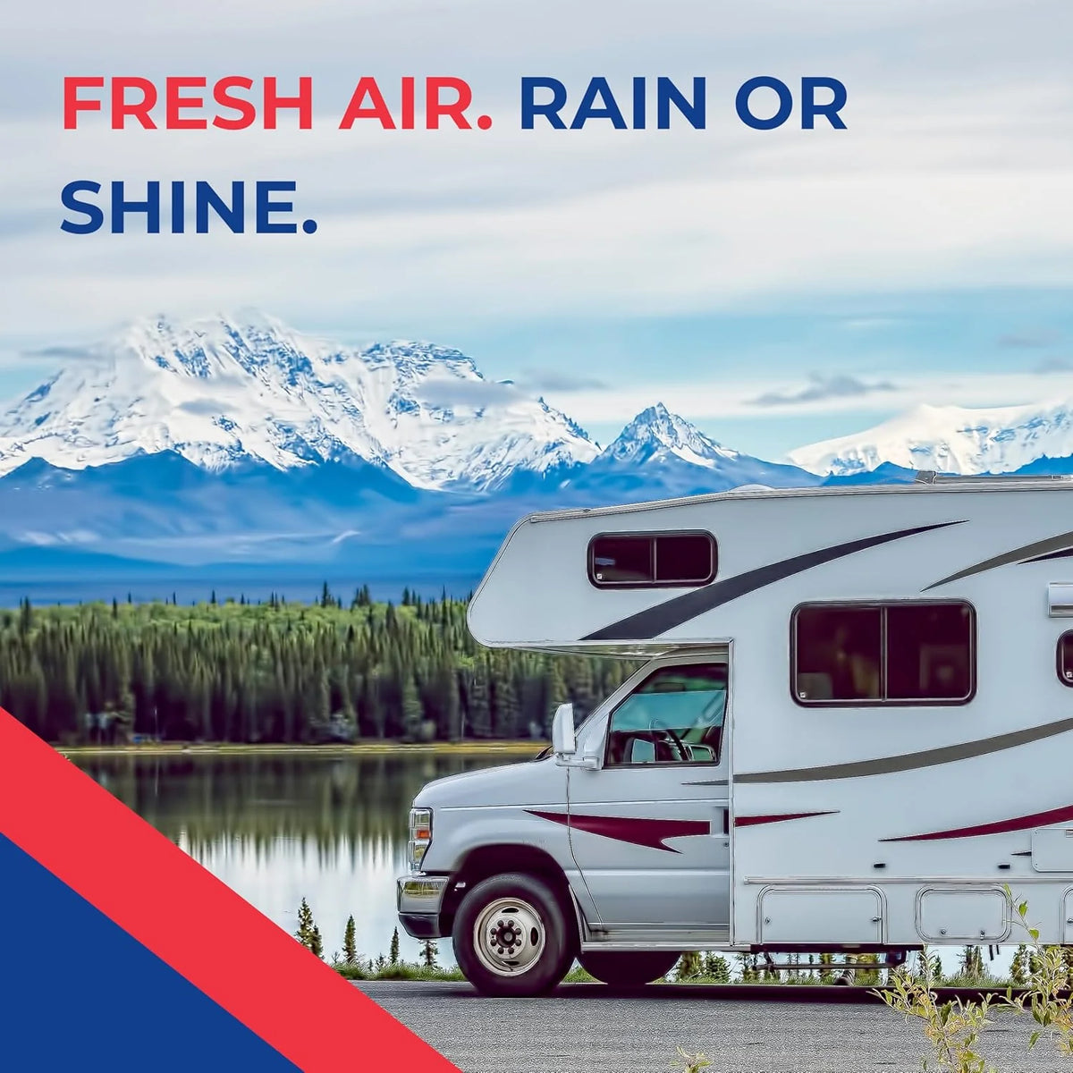 Deluxe - All-In-One RV Vent. Shield & Fan; Built-In Rain Shield. 10 Speed Reversible Fan with Thermostat. Fits Standard 14x14 Roof Openings. 12V Long Life Motor. White (00-05100K)