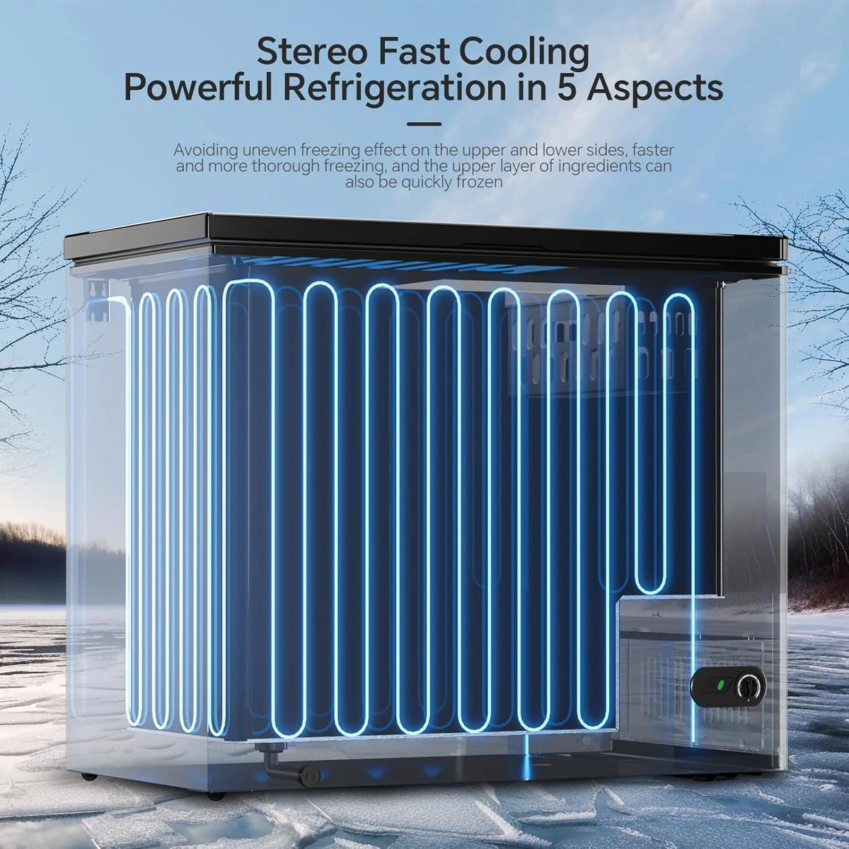 3.5 Cubic Feet Chest Freezer with 2 Removable Baskets Free Standing Top Open Door Compact Freezer with Adjustable Temperature for Home/Kitchen/Office/Bar (3.5 Cubic Feet. White)