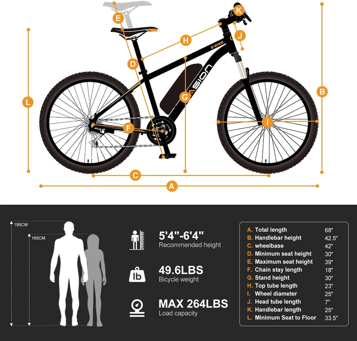 EB5 Electric Bike for Adults with Peak 500W Brushless Motor. 40Miles 20MPH Commuting Electric Mountain Bike with 360Wh Removable Battery. 7-Speed. 26 Tires and Front Fork Suspension