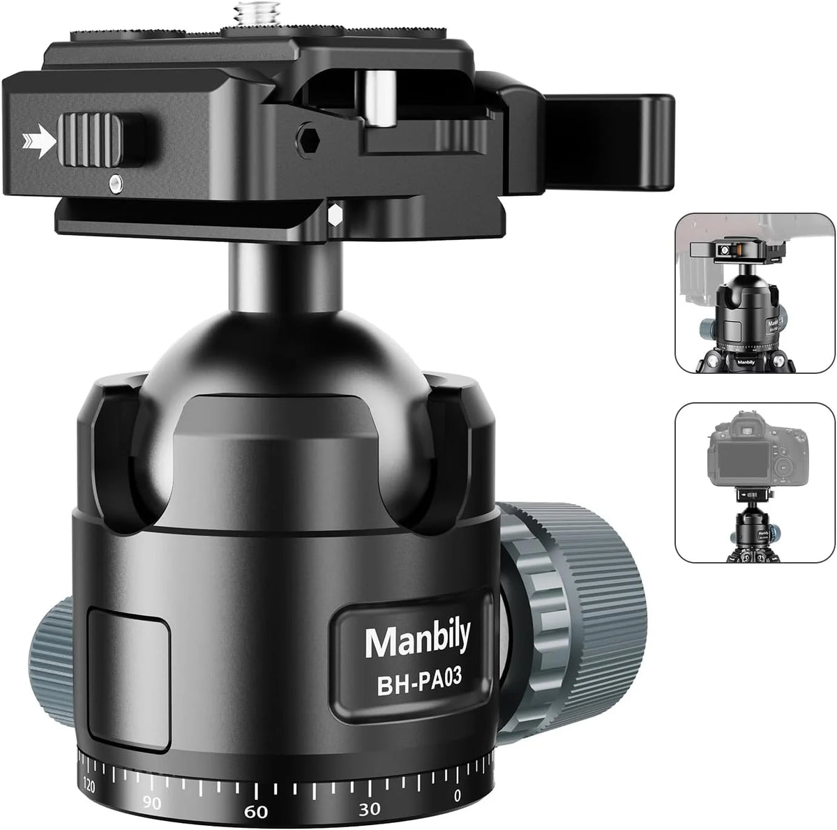 Hunting tripod. equipped with 44mm ball head and Aka Swiss and Picatinny adapters. 62.2-inch heavy-duty stable tripod. suitable for shooting. hunting and outdoor activities