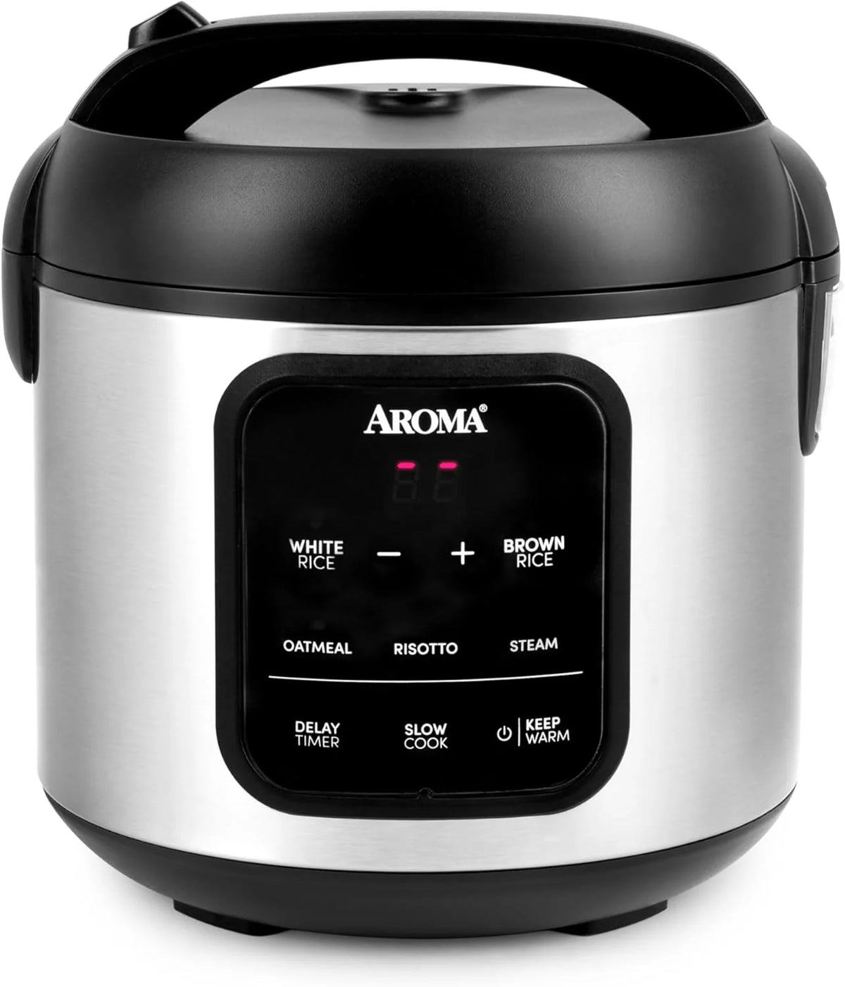 Digital rice cooker. 4 cup capacity (uncooked state) / 8 cup capacity (cooked state). steamer. multi-functional cooking pot. slow cooker. oatmeal pot. automatic insulation function. 2 gallons. stainless steel shell