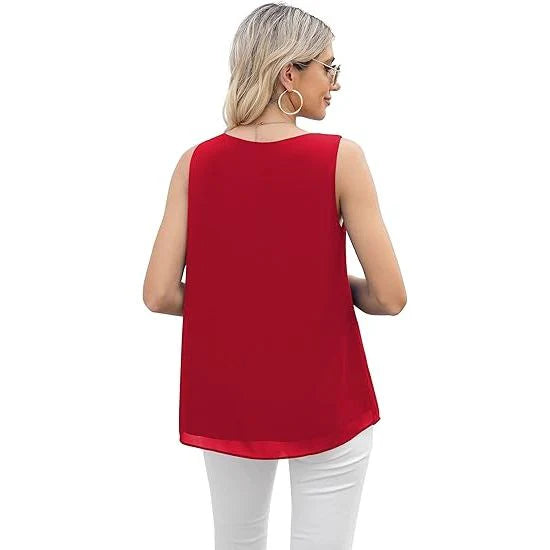 Women's Summer Sleeveless Chiffon Casual Tops