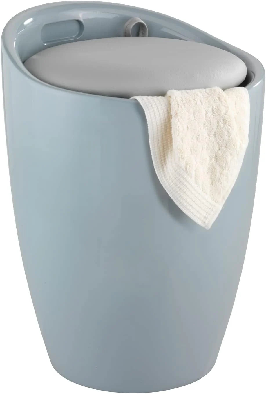 Bathroom stool with laundry basket. storage stool with soft padded seat. white stool for laundry sorting and storage. size 14.2 x 19.9 x 14.2 inches. white. 1-piece set