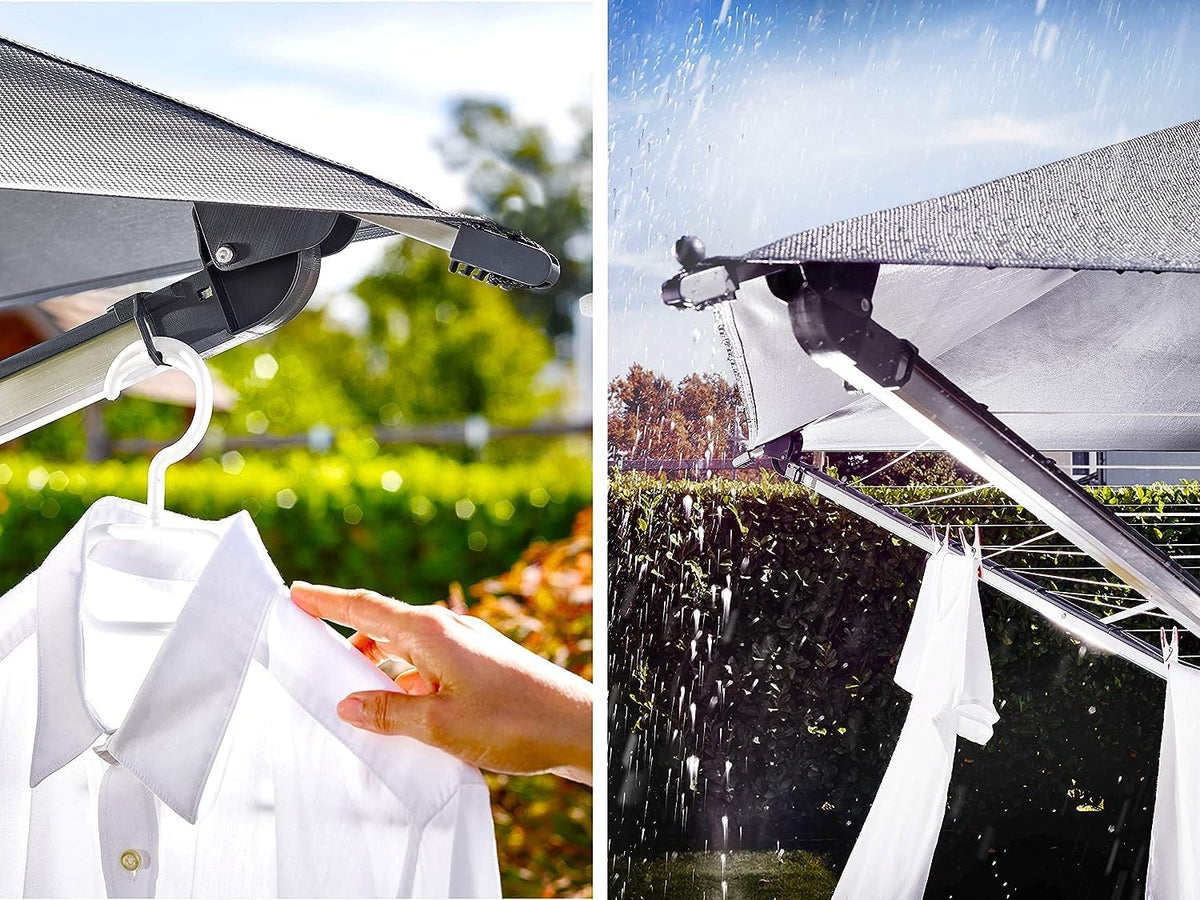 Rotary dryer Linno Protection 400 model. aluminum - rust-proof treatment. gray. 40-meter long. with an umbrella-shaped device. rotary dryer with a covered clothes rack. rotary clothes hanger