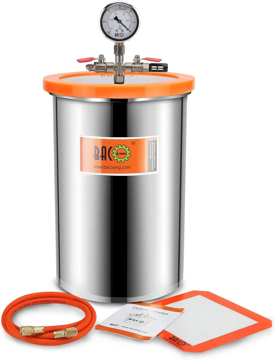 BACOENG 3 Gallon Vacuum Chamber Kit with 3.6 CFM 1 Stage Vacuum Pump HVAC