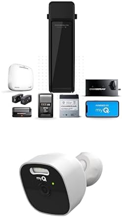 Silent and quiet wall-mounted garage door opener with battery backup and LED lighting. weighing 36 pounds. in black color.