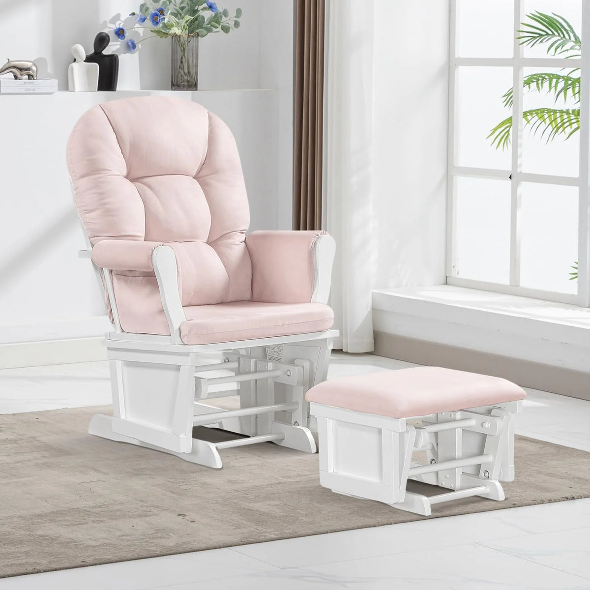 Lennox Furniture Glider Rocker Combo Espresso Beige