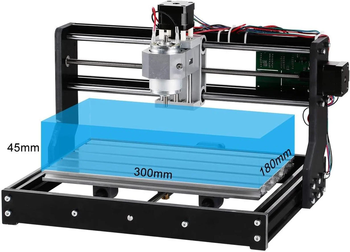 Router Kit GRBL Control 3 Axis Plastic Acrylic PCB PVC Wood Carving Milling Engraving Machine with Offline Controller. XYZ Working Area 300 x 180 x 45mm