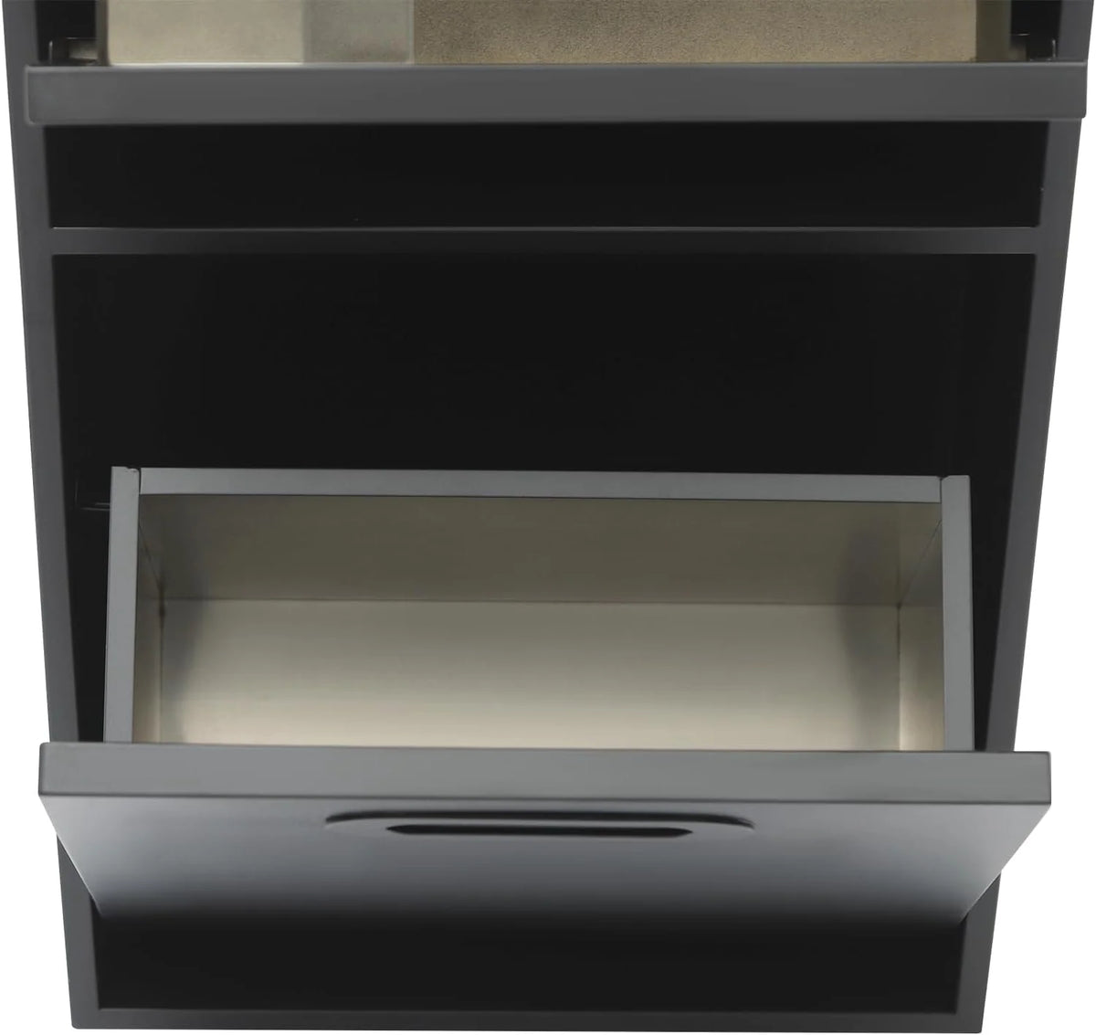 Stainless steel shower alcove trash can - Suitable for use in bathrooms. living rooms. and kitchens as a built-in recessed storage cabinet - 26 x 5.5 x 11.8 inches