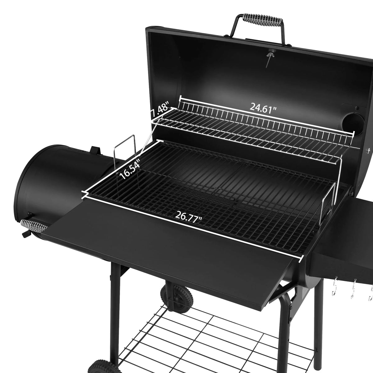 Gourmet 30 BBQ Charcoal Grill and Offset Smoker