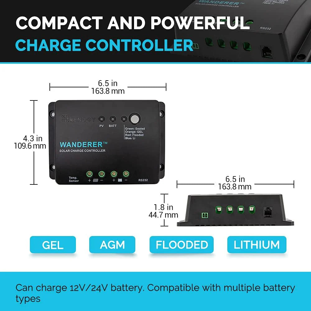 400 Watt 12 Volt Premium 4 Pcs 100W Panel+40A MPPT Charge Controller+ Bluetooth Module Fuse+ Mounting Z Brackets+Adaptor Kit +Tray Cables Set. 400W. Grid 12V Solar Power System