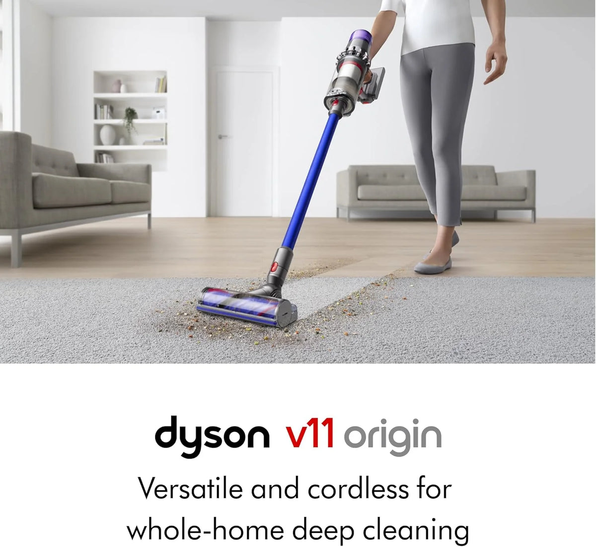 V11 Origin Cordless Vacuum. Nickel/Blue
