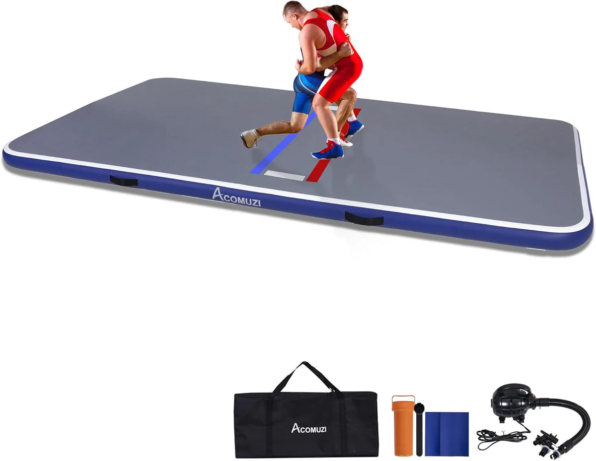 Inflatable Wrestling Mat 10FT/5FT. Portable Jiu Jitsu Mats Wrestling Mat for Home. Outdoor or Indoor Training Mat for Water Yoga. Gymnastics. Gray