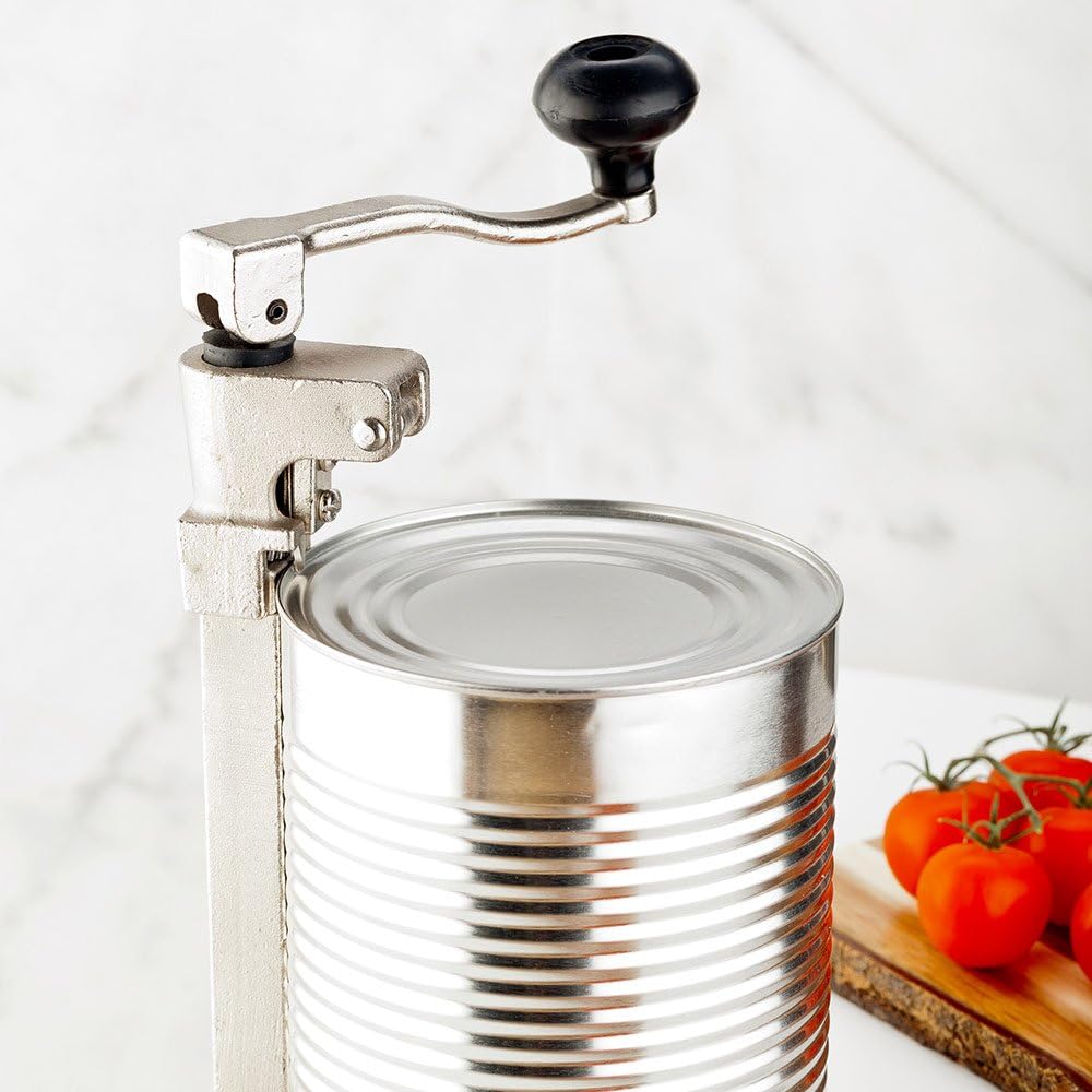 18-inch commercial can opener. 1 heavy-duty industrial can opener - with a fixed base design. ergonomic handle. can opener that can be fixed on the tabletop. built-in blade. suitable for opening food cans.