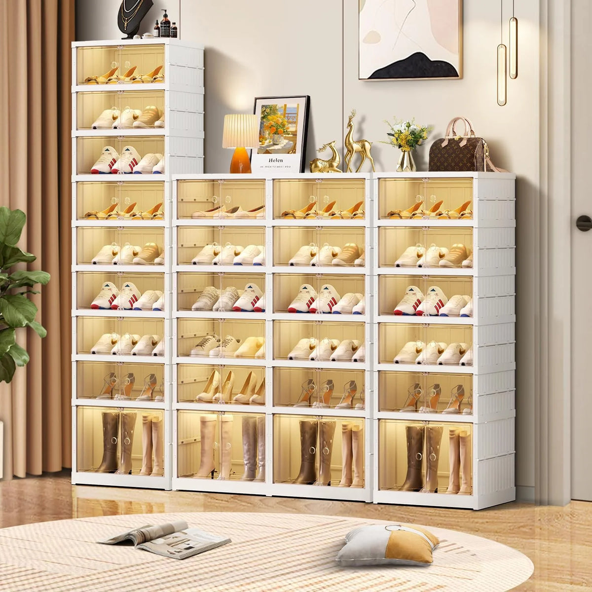 9-Tier LARGE Stackable Plastic Shoe Rack
