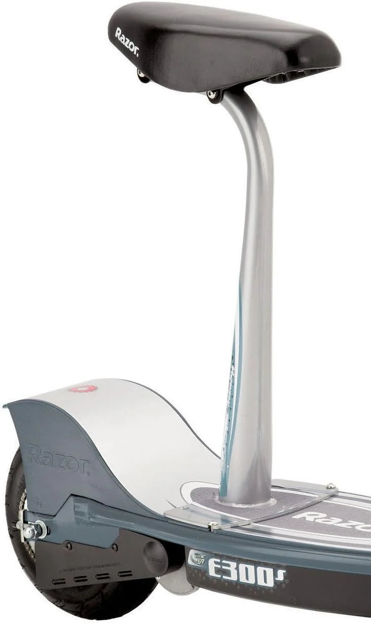 An electric scooter suitable for children over 13 years old - 9-inch inflatable tires. detachable seat. maximum speed of 15 miles per hour. maximum riding time of up to 40 minutes. suitable for users weighing no more than 220 pounds.