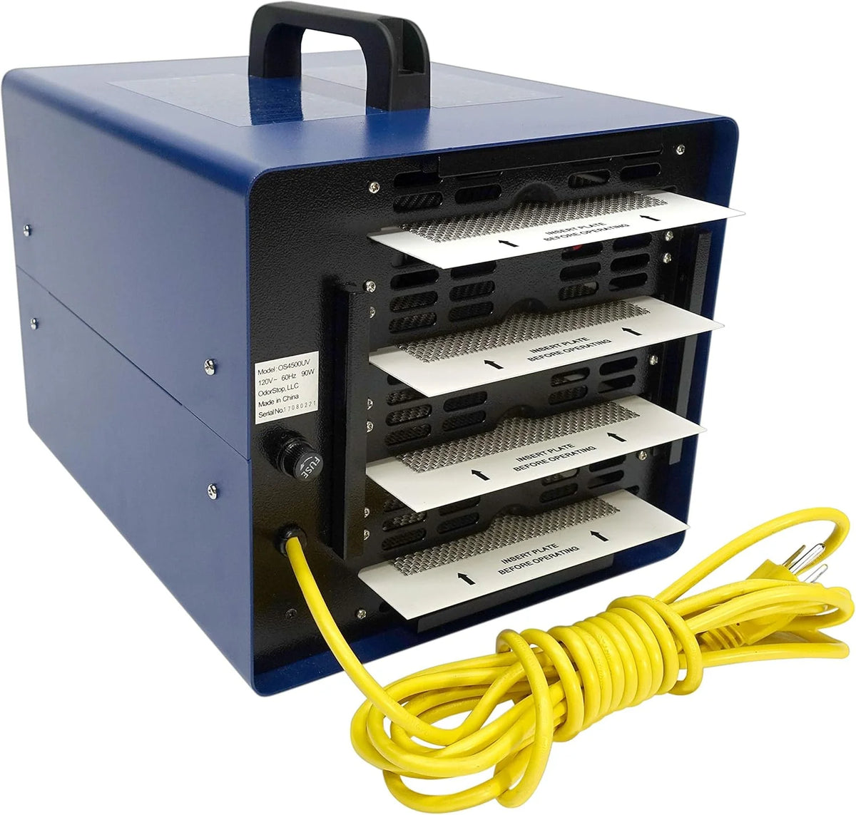 Professional-grade ozone generator ionizer. suitable for areas of up to 2500 square feet. It is used for deodorizing and purifying medium-sized areas (such as hotel rooms. offices. and basements).