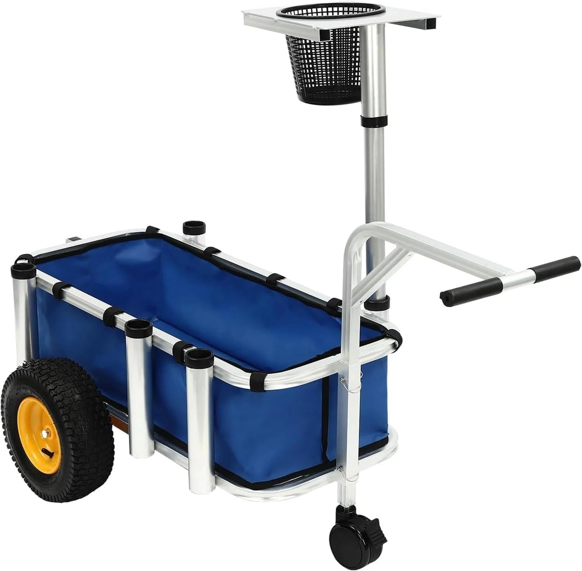 Fishing Cart. Pneumatic Tires. Beach Trailer with Large Cargo Basket. 176lbs Load Capacity. 35.4 * 15.7 * 9.8in Beach Cart Wagon .for Picnic
