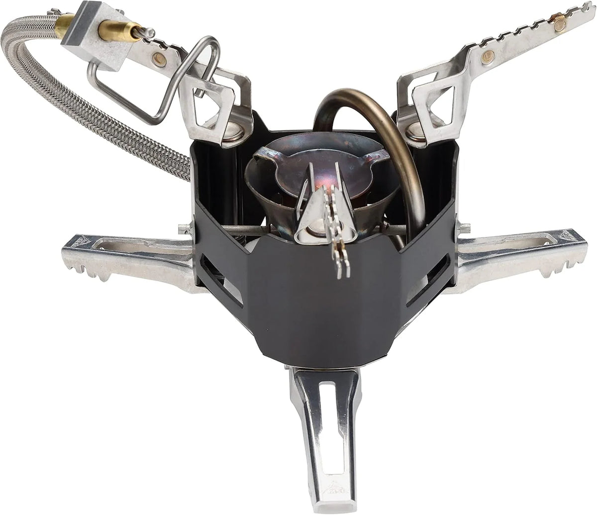 Multi-fuel camping stove for mountain exploration