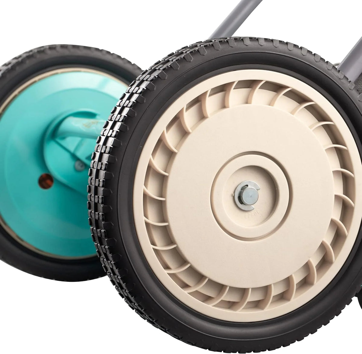 Mower Company 1725-16GC 16-inch 7-blade reel mower with grass debris collection device. designed specifically for lawns. green model