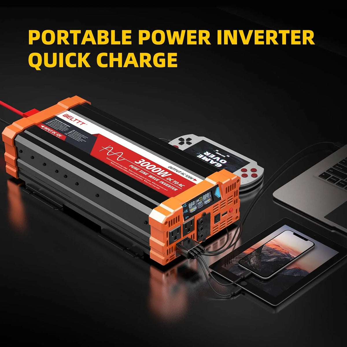 2000W Pure Sine Wave Inverter. Car Power Inverter 12V to 120V AC Converter for RV. Truck. Solar. Outdoor with Dual AC and 20A Socket. 5V 2.1A USB. Surge 4000W. Hardwire Port. Remote Controller