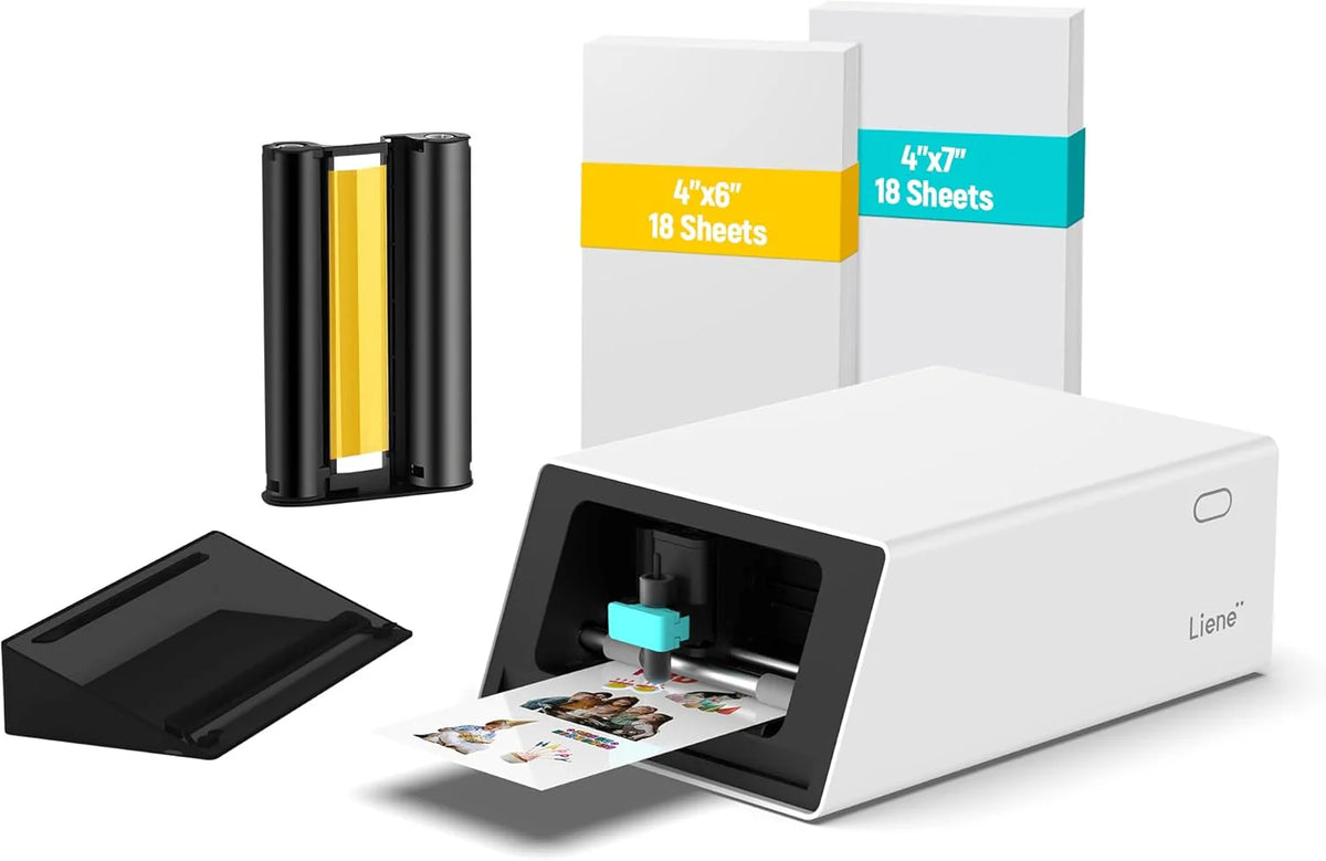 Color sticker printer and cutter - A multi-functional sticker manufacturing equipment that combines DIY creativity. custom label and gift production. Thermal transfer digital printing device. 300 DPI resolution. precise artificial intelligence automa