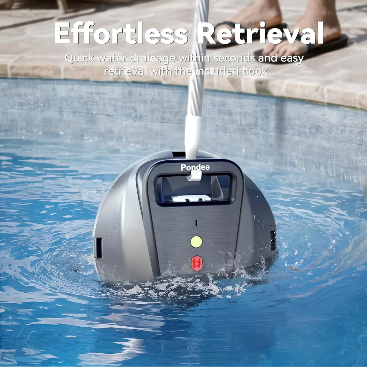 X1 Robotic Pool Vacuum. Cordless Pool Cleaner with 120 Mins Runtime. Auto-Parking. 2.5h Fast Charging. Ideal for Above Ground Pool and Flat-Bottom Inground Pools up to 850 sq.ft