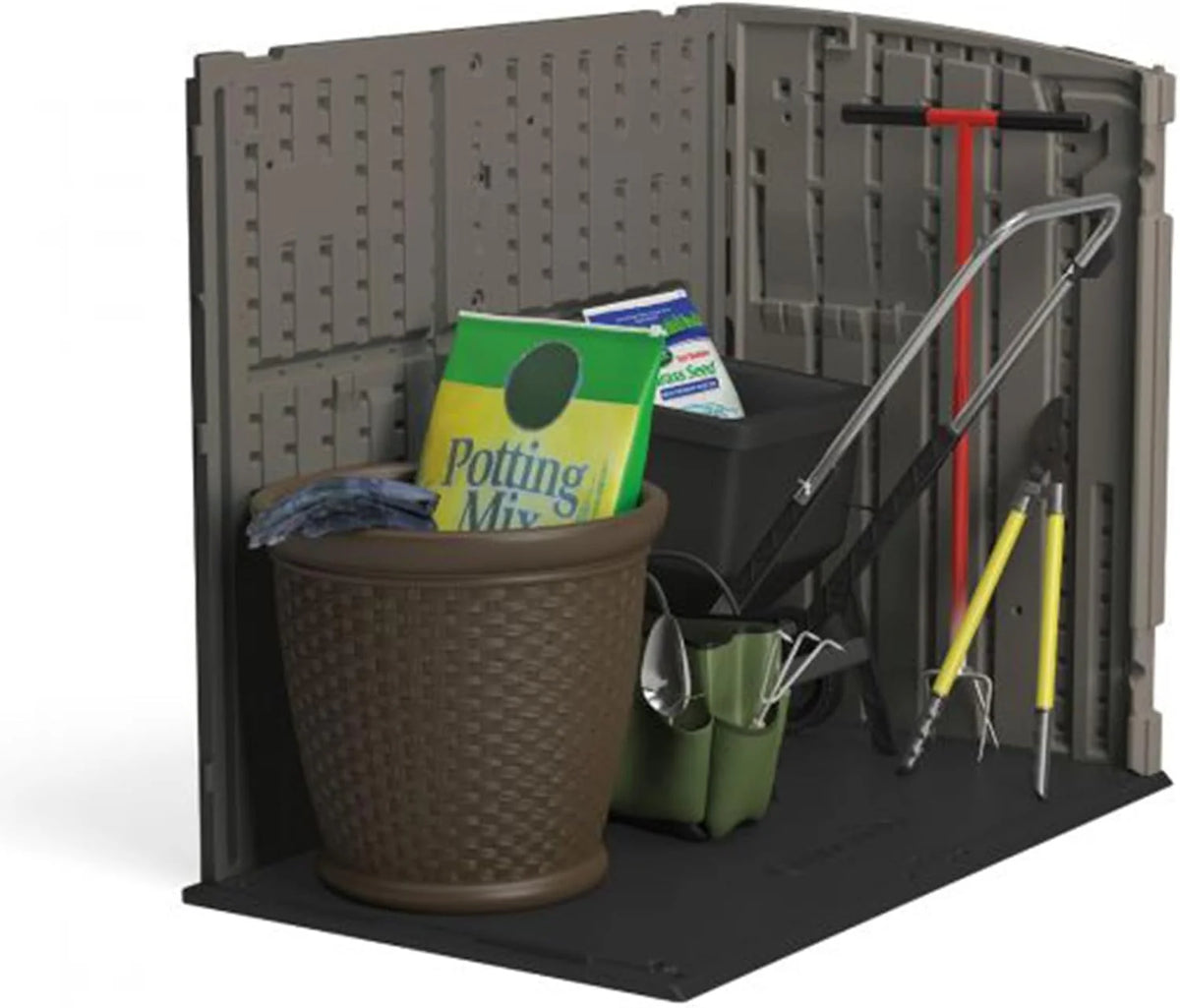 34 Cu. Ft. Horizontal Shed for Outdoor Storage w/Locking System. Stoney/Black