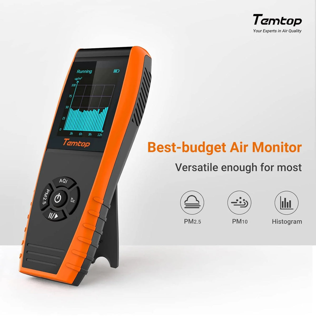 Air Quality Monitor PM2.5 PM10 Particle Counter. Formaldehyde. Temperature. Humidity. TVOC AQI Tester for Indoor/Outdoor Air Pollution Detection w/Data Export