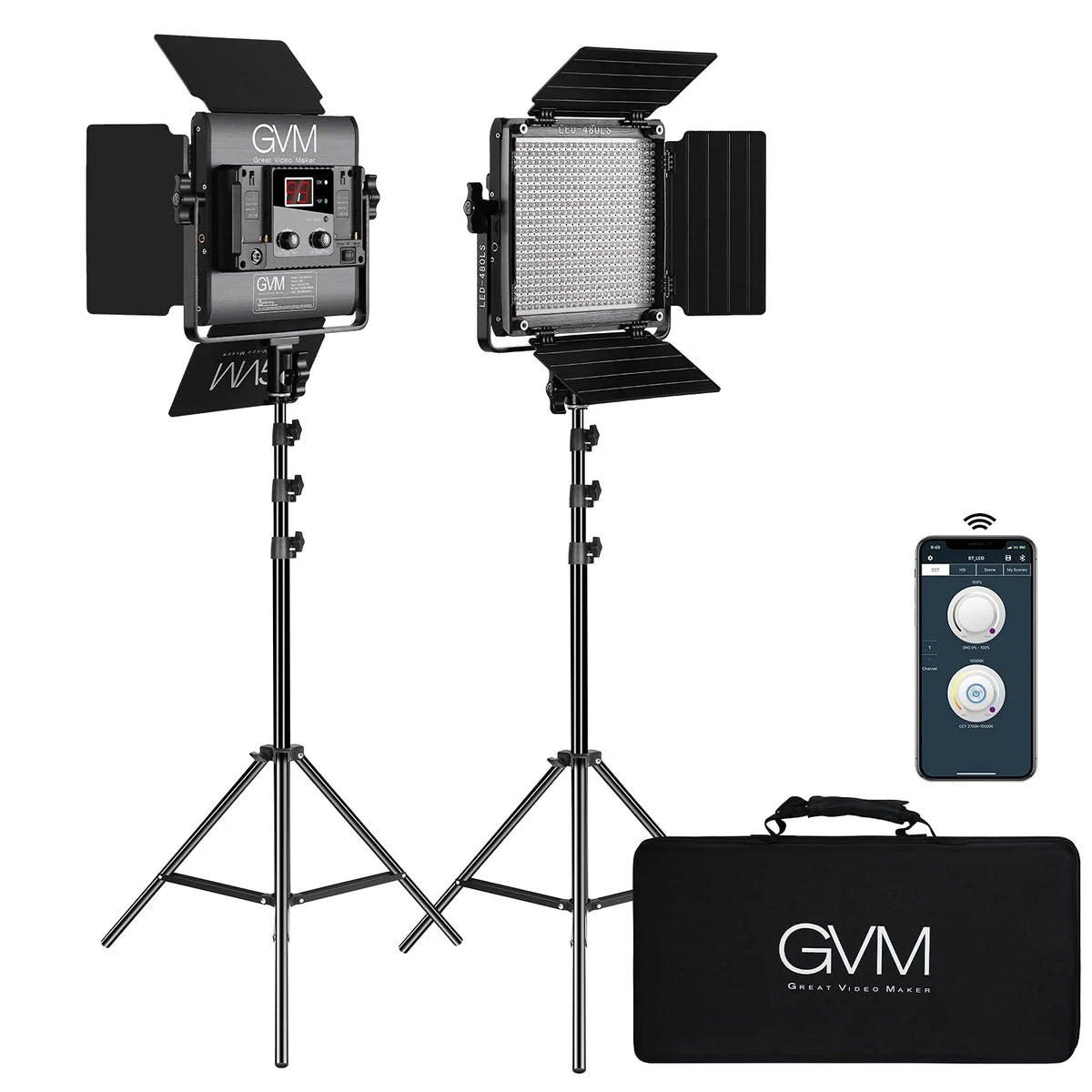 2 Pack LED Video Lighting Kits with APP Control