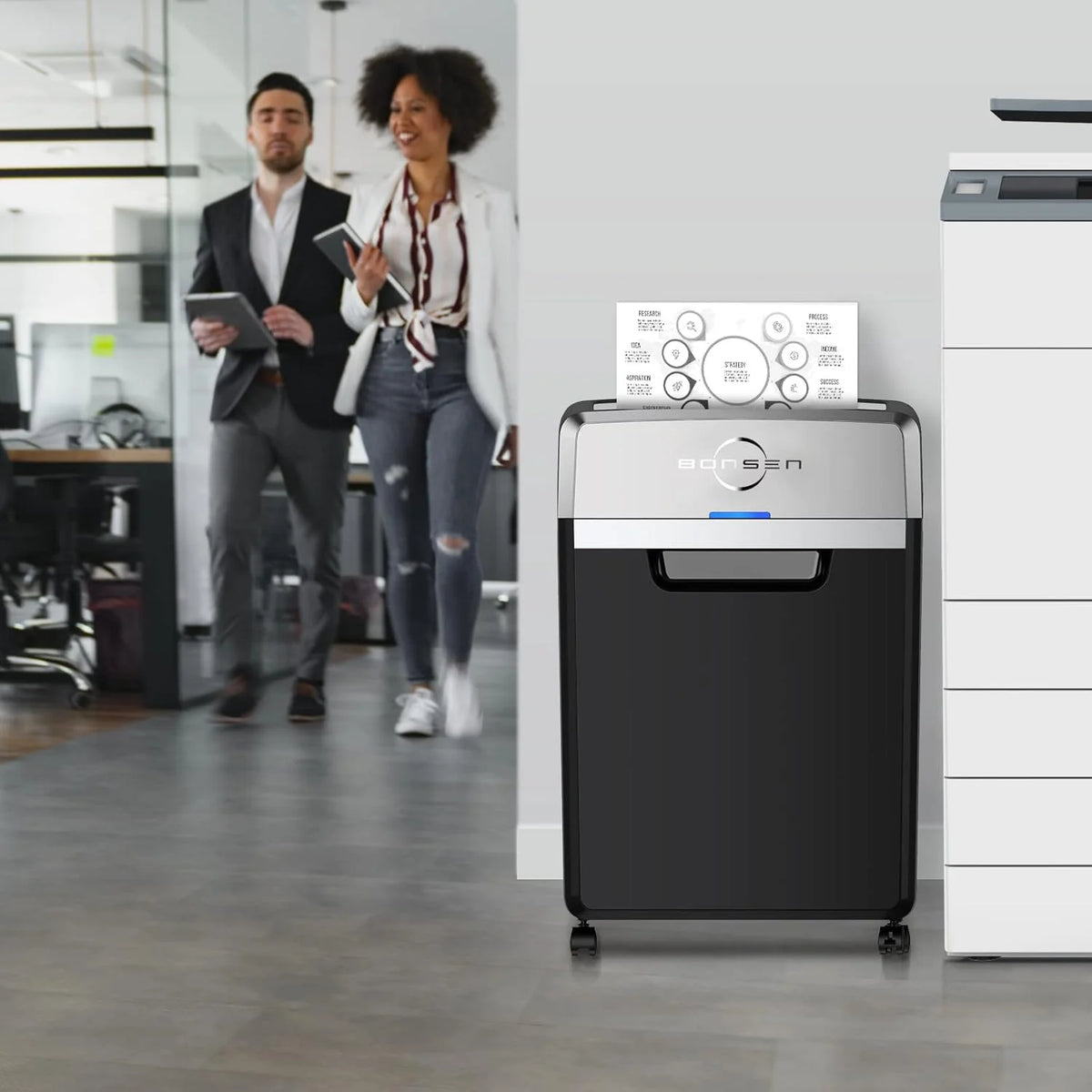 Heavy Duty Paper Shredder. 24-Sheet Cross-Cut Shredder. 40-Min Continuous Running Time. Commercial Grade Shredder for Office. 9-Gallon Big Basket. 55dB Super Quiet. P-4 High Security (S3105)