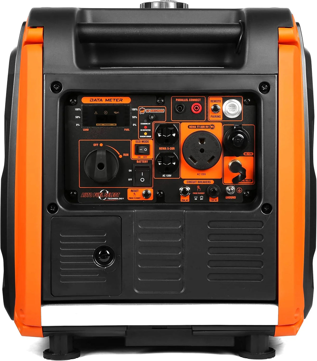 Quiet 6800-Watt Dual Fuel RV-Ready Electric Start Portable Inverter Generator with Fuel Shut Off and CO Watchdog for Electric Vehicle Backup (DF680iX)