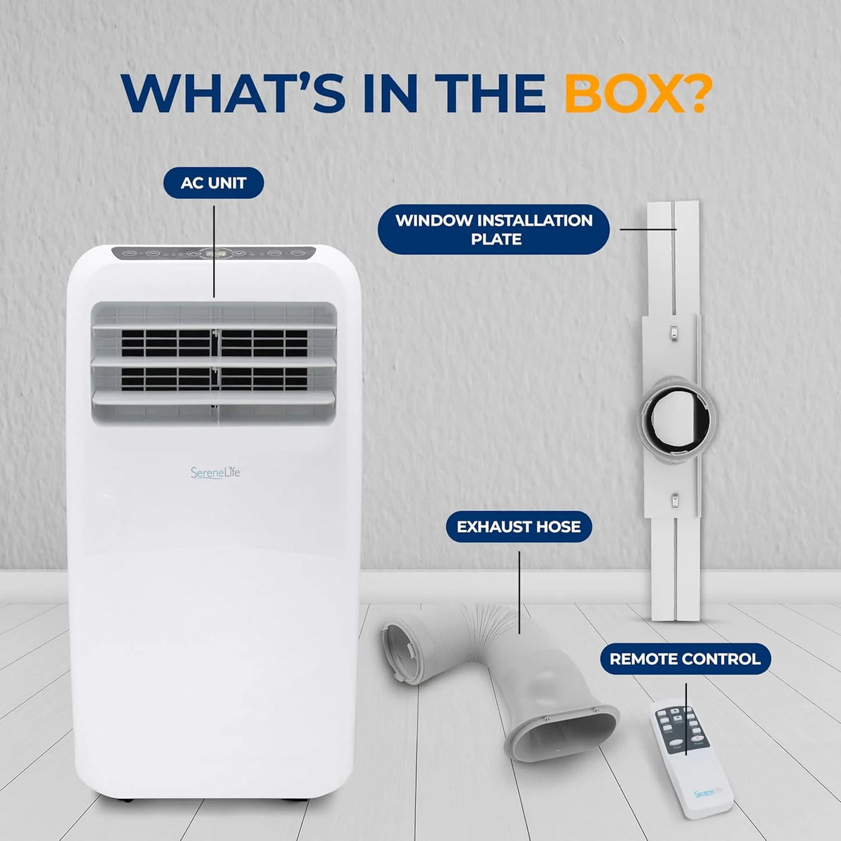 3-in-1 Portable Air Conditioner with Built-in Dehumidifier Function.Fan Mode. Remote Control. Complete Window Mount Exhaust Kit