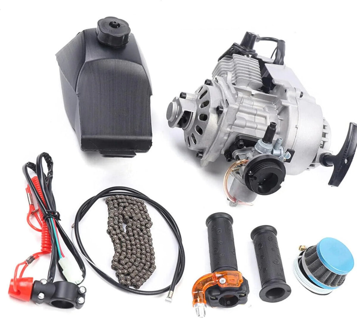 150CC 4 Stroke Engine Motor. Gy6 Single Cylinder Complete Engine Kit for 110cc-150cc Atvs and Go Karts and 11 Long Box Engine Size Scooters High-Flow Oil Pump CVT Carburetor Top Mount