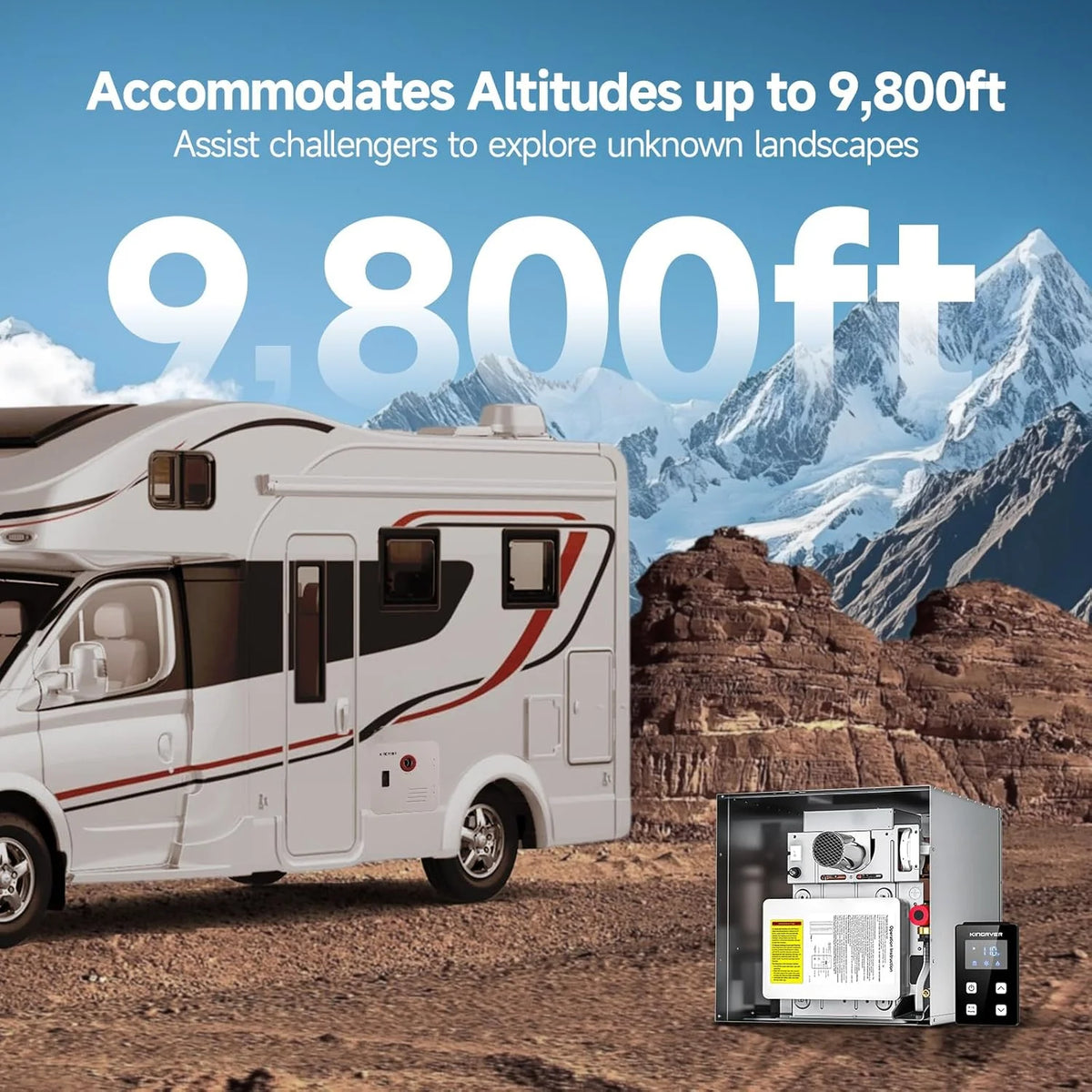 RV Tankless Water Heater without Door. . Propane Gas. DC 12V. 3 Optional Door Sizes 15x15. 15x18 and 18x18 for Refitment. Compatible with All RVs. Sufficient Power. High Altitude