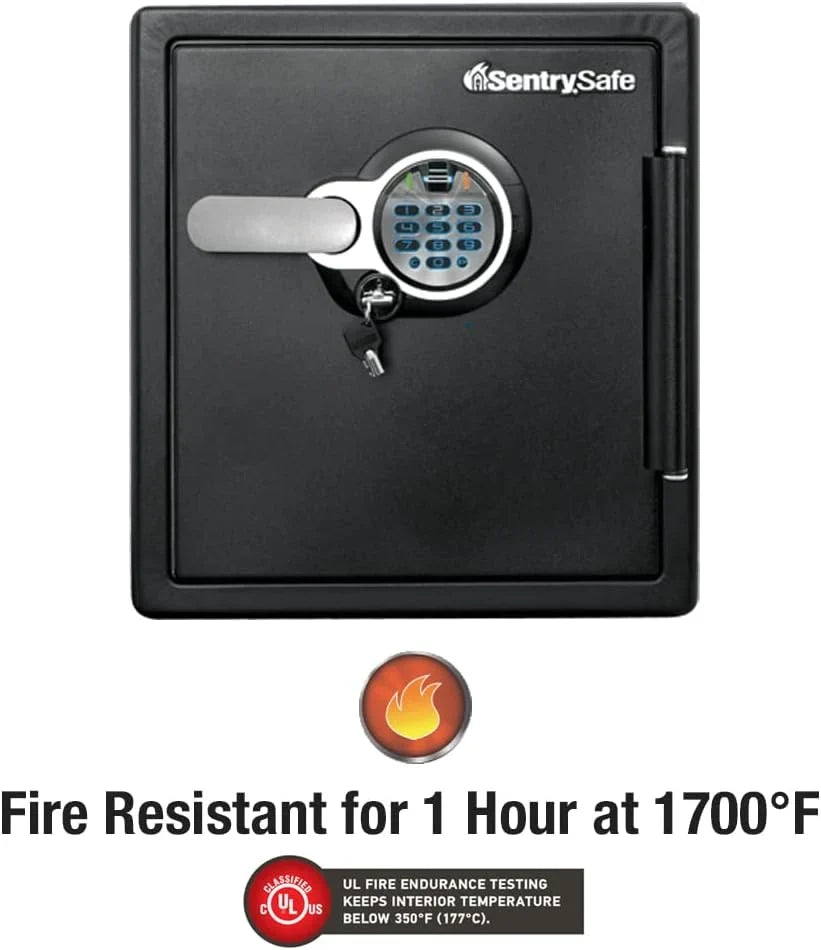 1.23 Cu Ft Waterproof and Fireproof Digital Safe Box. Alloy Steel Security Safe for Home and Office