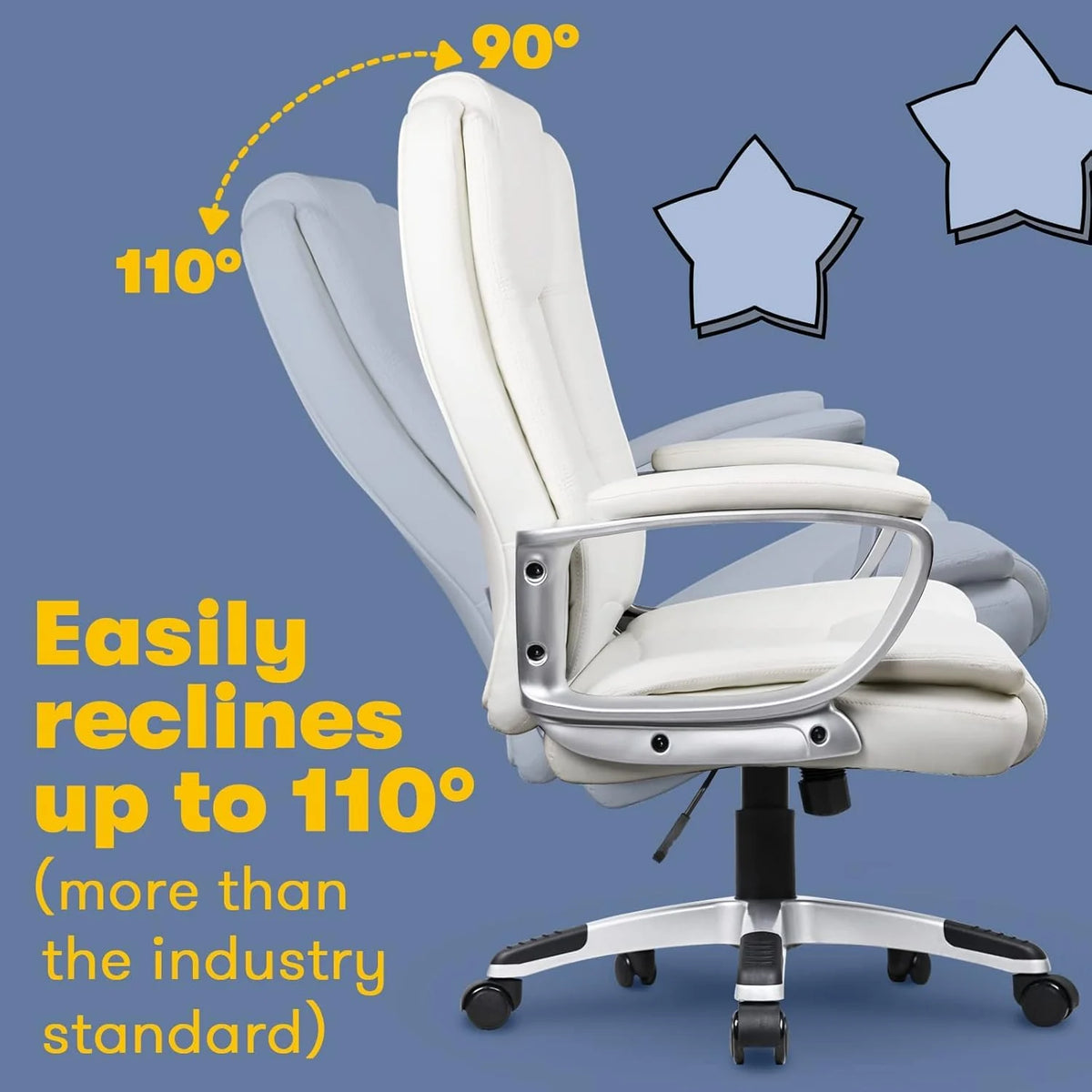 400 LBS Big and Tall Office Chair. Heavy Duty Ergonomic Computer Desk Chair for Home Office and Workspace